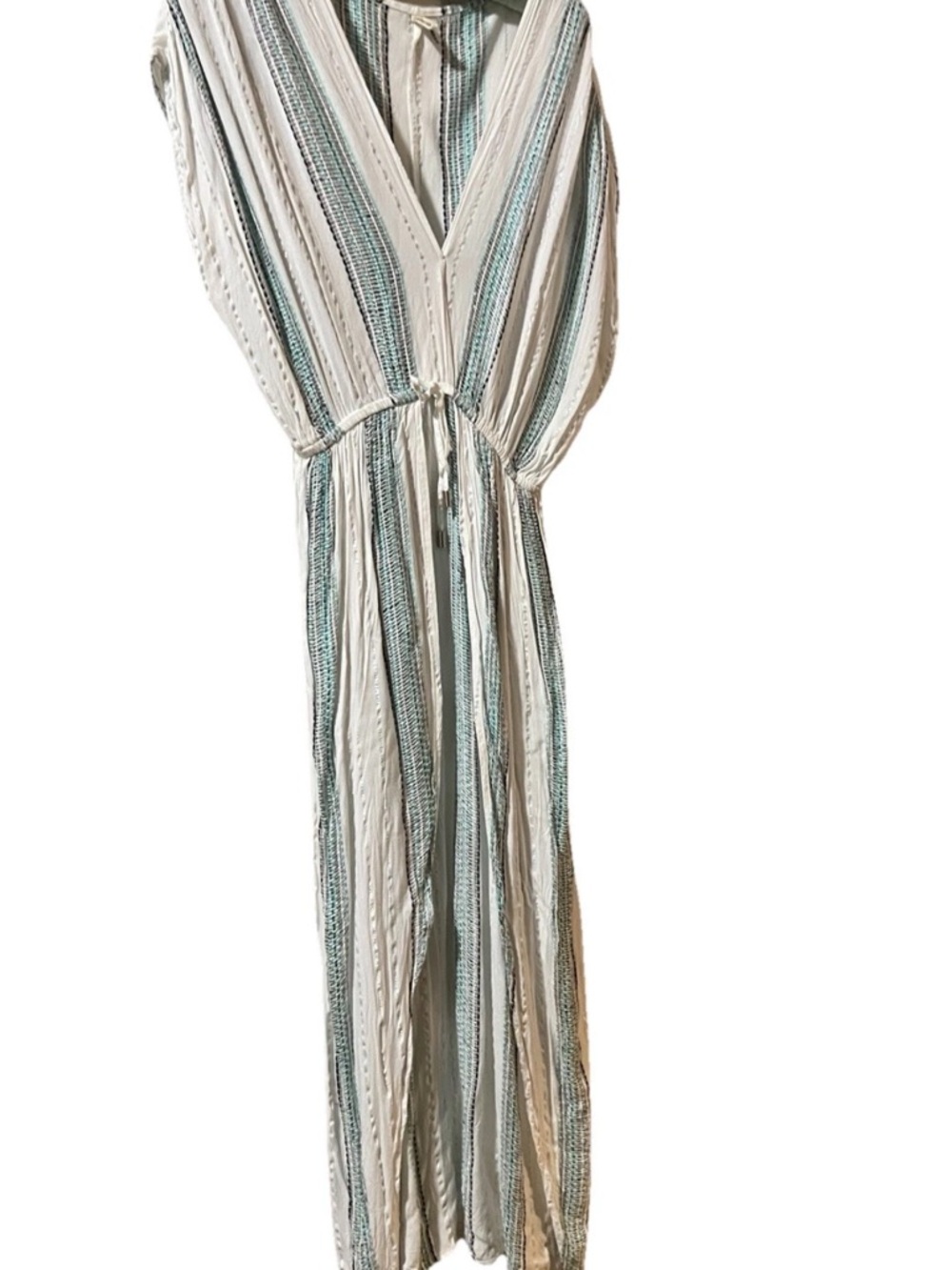 Elan Cream and Seafoam Striped dress SZ XL